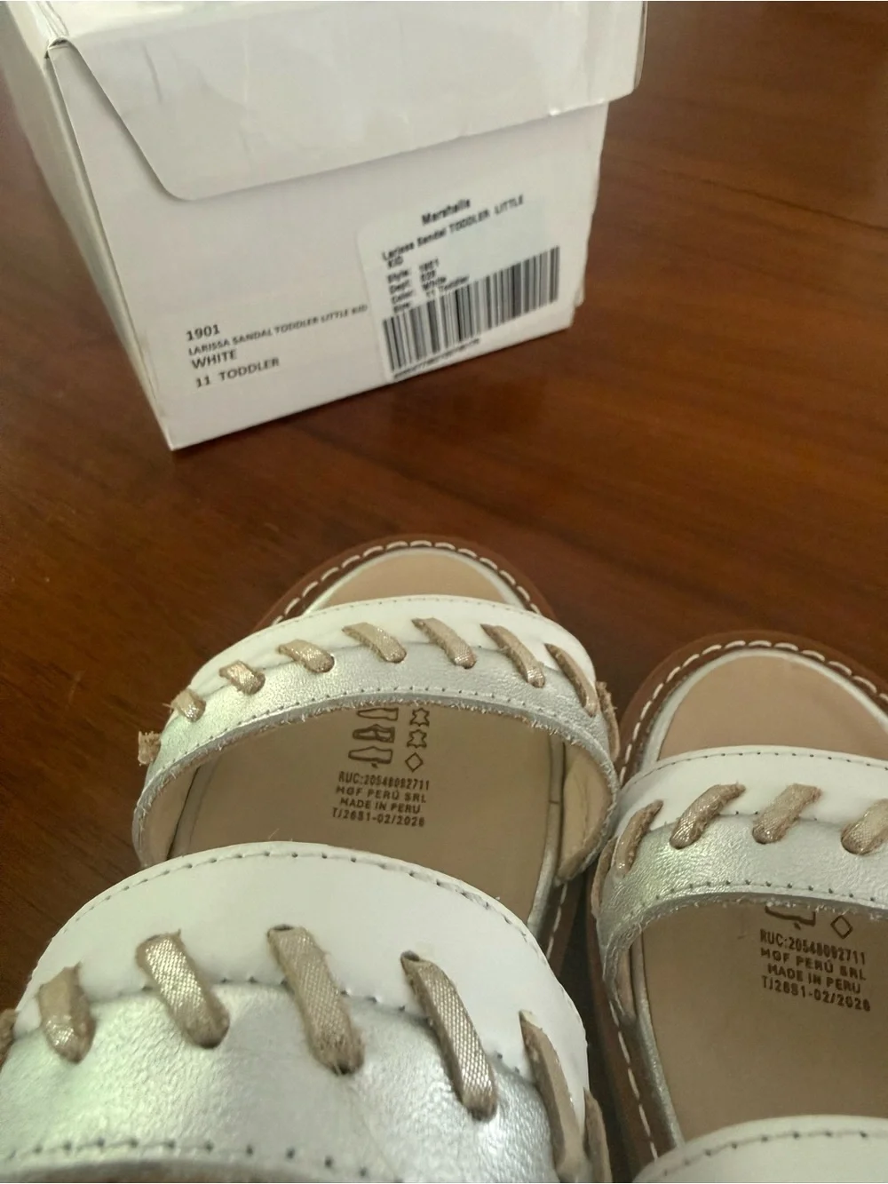 Elephantito Silver Double-Strap Girls Sandals with Stitch Detail
